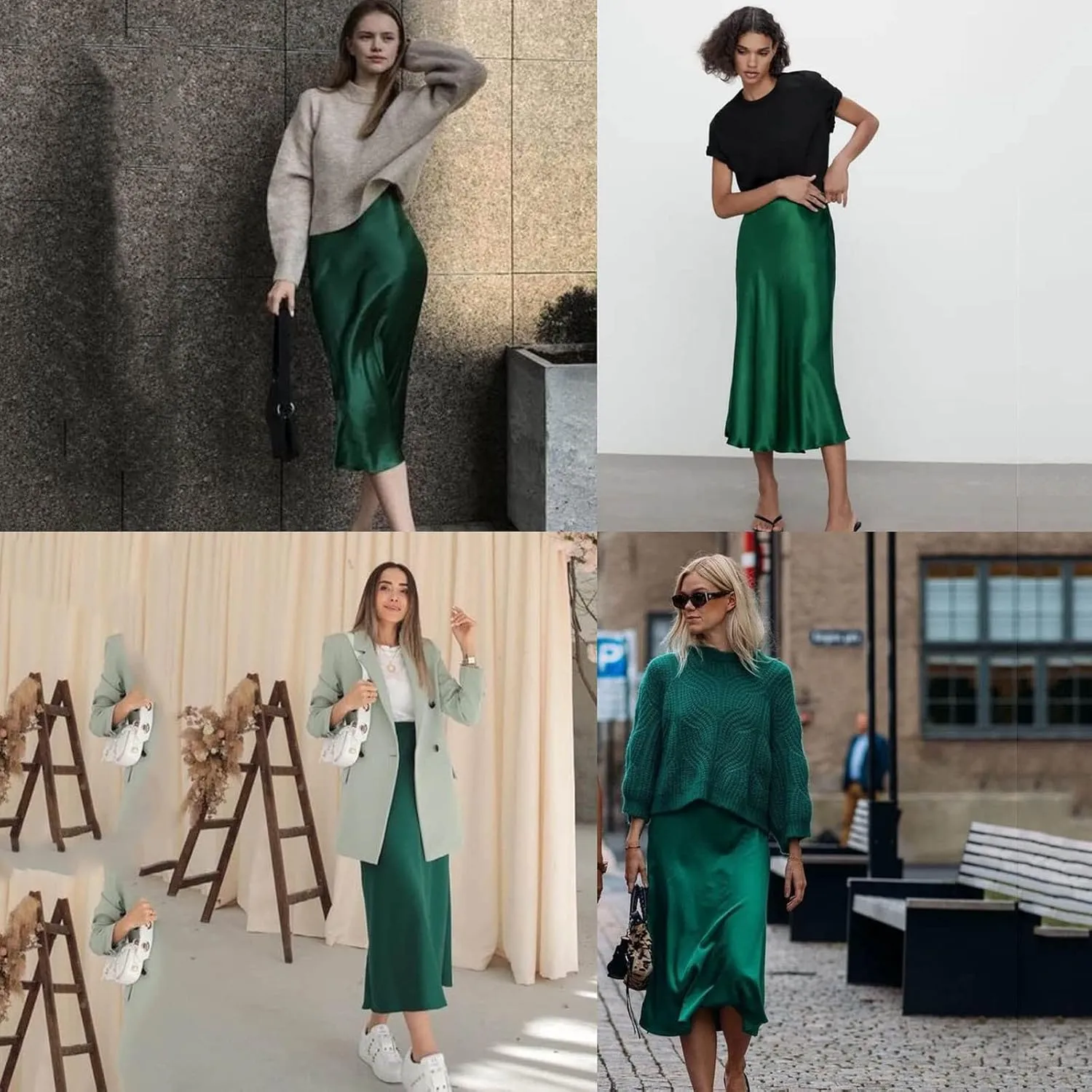 Preppy Skirts Womens High Waist Midi Skirt Solid Satin Dress Zipper Elegant Summer Skirts Cage Skirt Belt