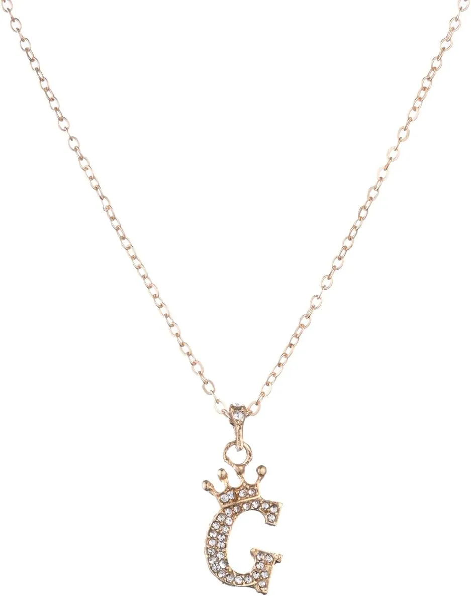 SCVGVER Necklaces for Women Trendy, 14K Gold Plated Letter A-Z Pendant Necklace Tiny Initial Necklace Crown Letter Necklace Gold Initial Necklaces for Women Jewelry
