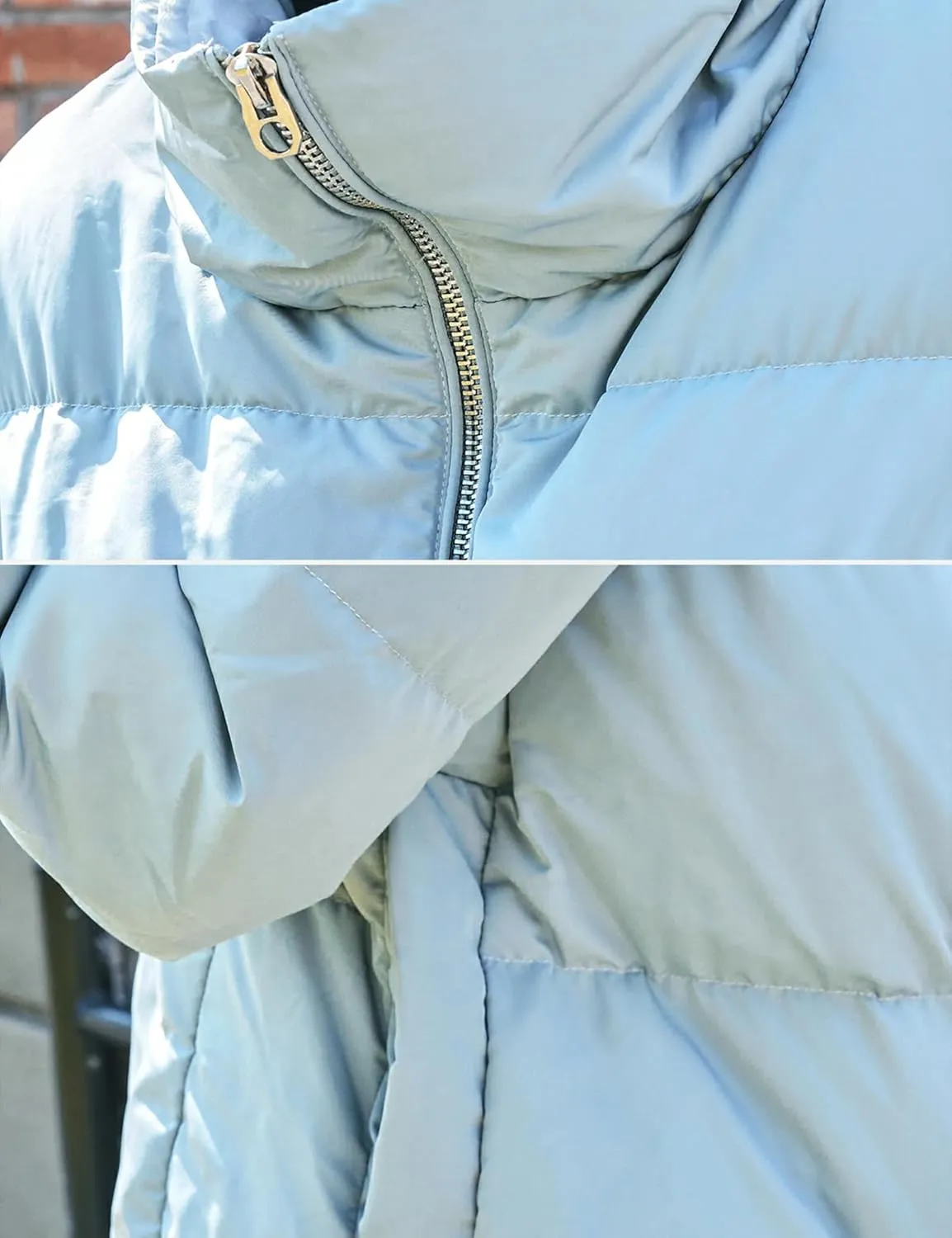 SDEER Women's Goose Down Jacket Parkas Winter Stand Collar Casual Puffer Down Jacket Quilted Warm Cropped Coat
