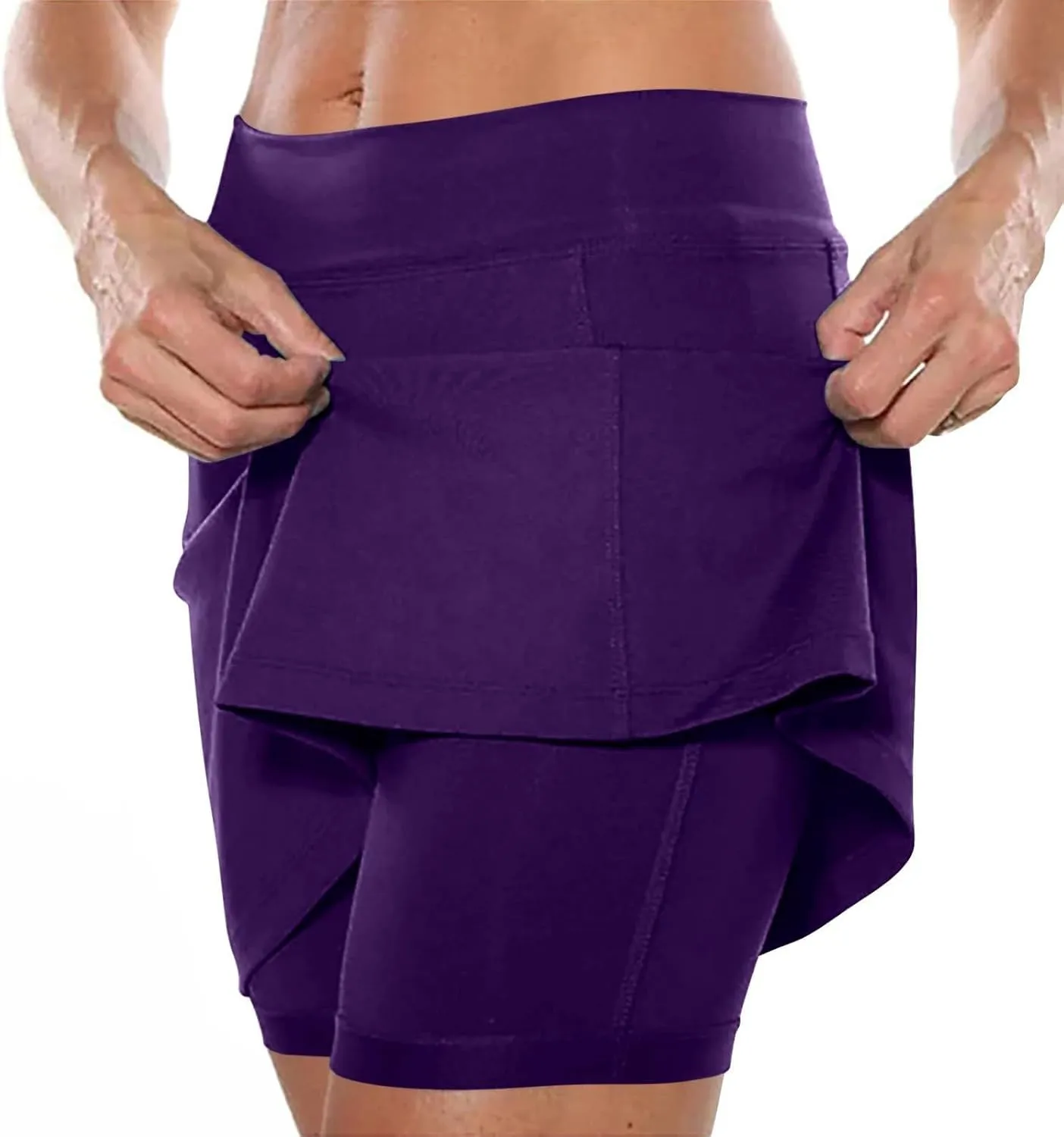 Skorts for Women Dressy Casual High Waist Plus Size Skirt with Shorts Summer Athletic Tummy Control Tennis Skirts Yoga Skort