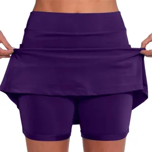 Skorts for Women Dressy Casual High Waist Plus Size Skirt with Shorts Summer Athletic Tummy Control Tennis Skirts Yoga Skort