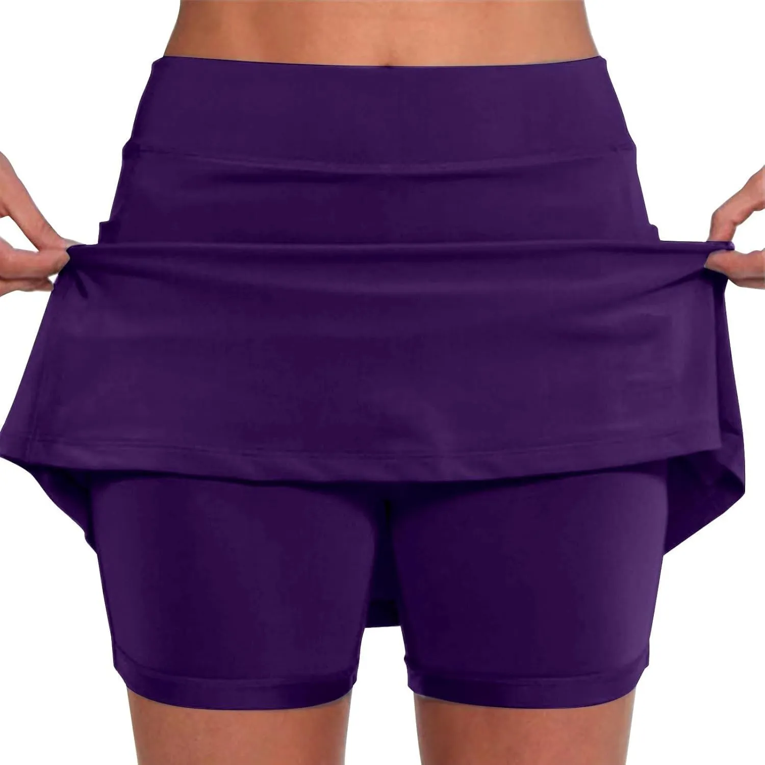 Skorts for Women Dressy Casual High Waist Plus Size Skirt with Shorts Summer Athletic Tummy Control Tennis Skirts Yoga Skort