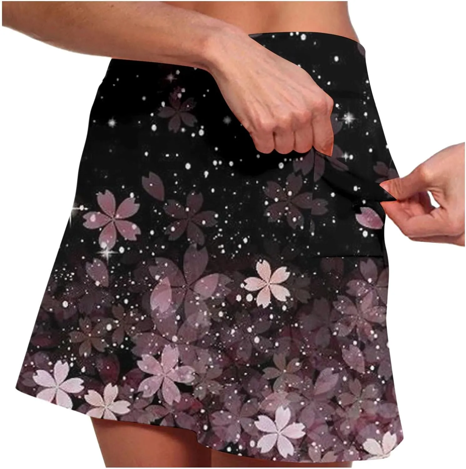 Skorts for Women Dressy Casual High Waist Plus Size Skirts with Shorts Summer Tummy Control Athletic Tennis Skirt Yoga Skort