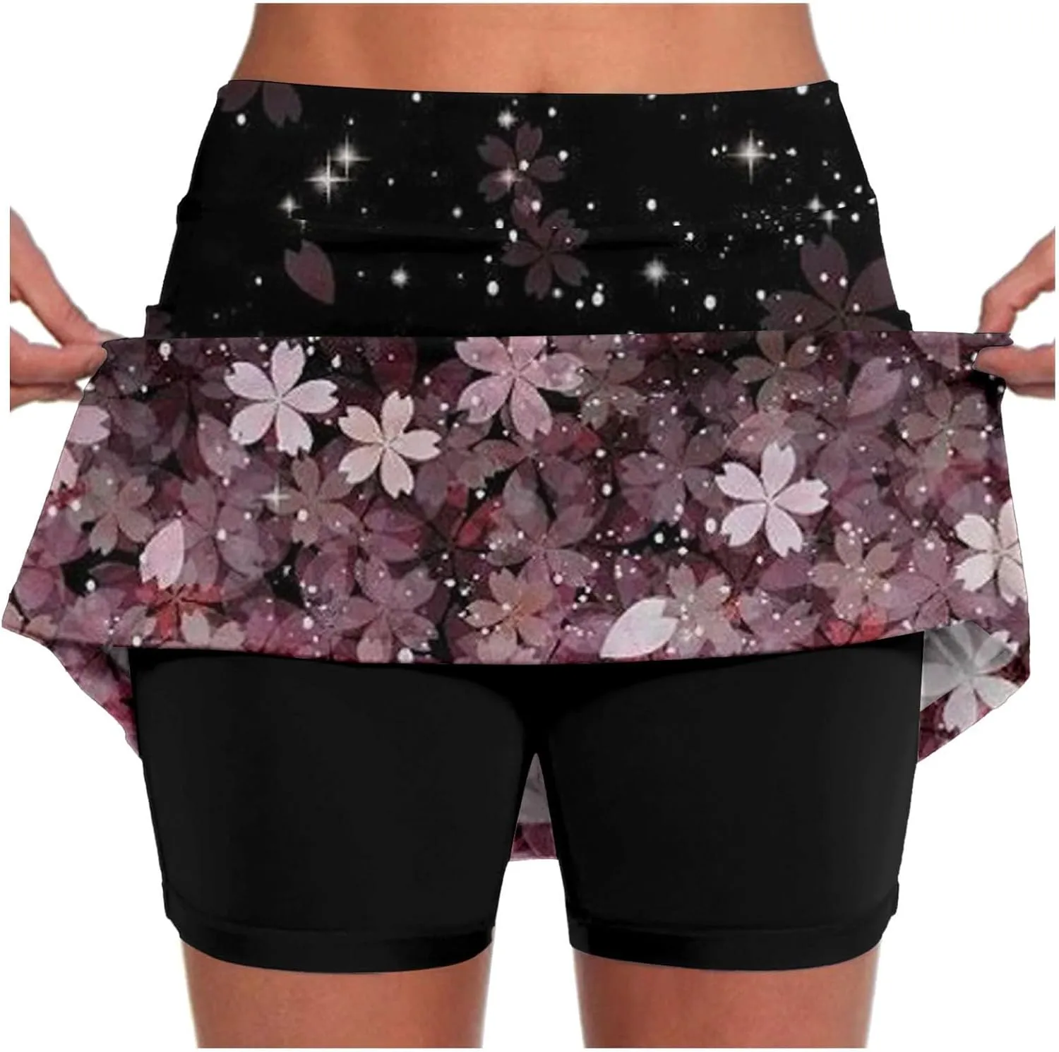 Skorts for Women Dressy Casual High Waist Plus Size Skirts with Shorts Summer Tummy Control Athletic Tennis Skirt Yoga Skort