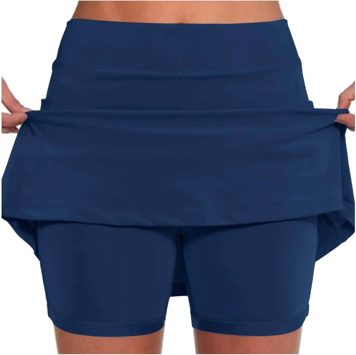 Skorts for Women Dressy Casual Plus Size High Waist Skirt with Shorts Summer Tummy Control Athletic Tennis Skirts Yoga Skort