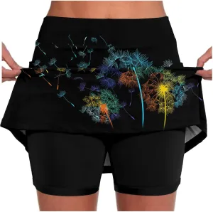 Skorts for Women Dressy Casual Summer High Waist Plus Size Skirt with Shorts Athletic Tummy Control Tennis Skirts Yoga Skort