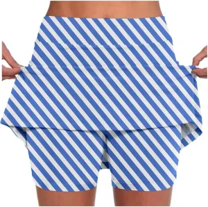Skorts for Women Dressy Casual Summer Plus Size High Waist Skirts with Shorts Athletic Tummy Control Tennis Skirt Yoga Skort