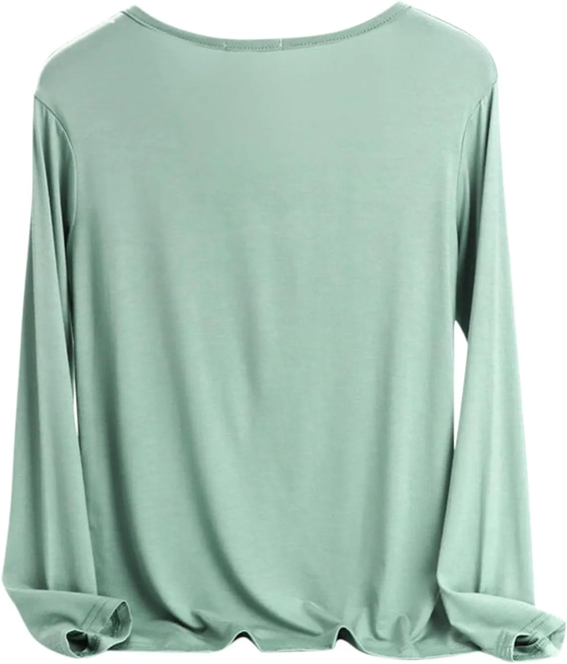 Sleep Shirts for Women Modal V Neck Solid Color Lounge Pajamas Top Soft Ladies Long Sleeve Pajama Shirt