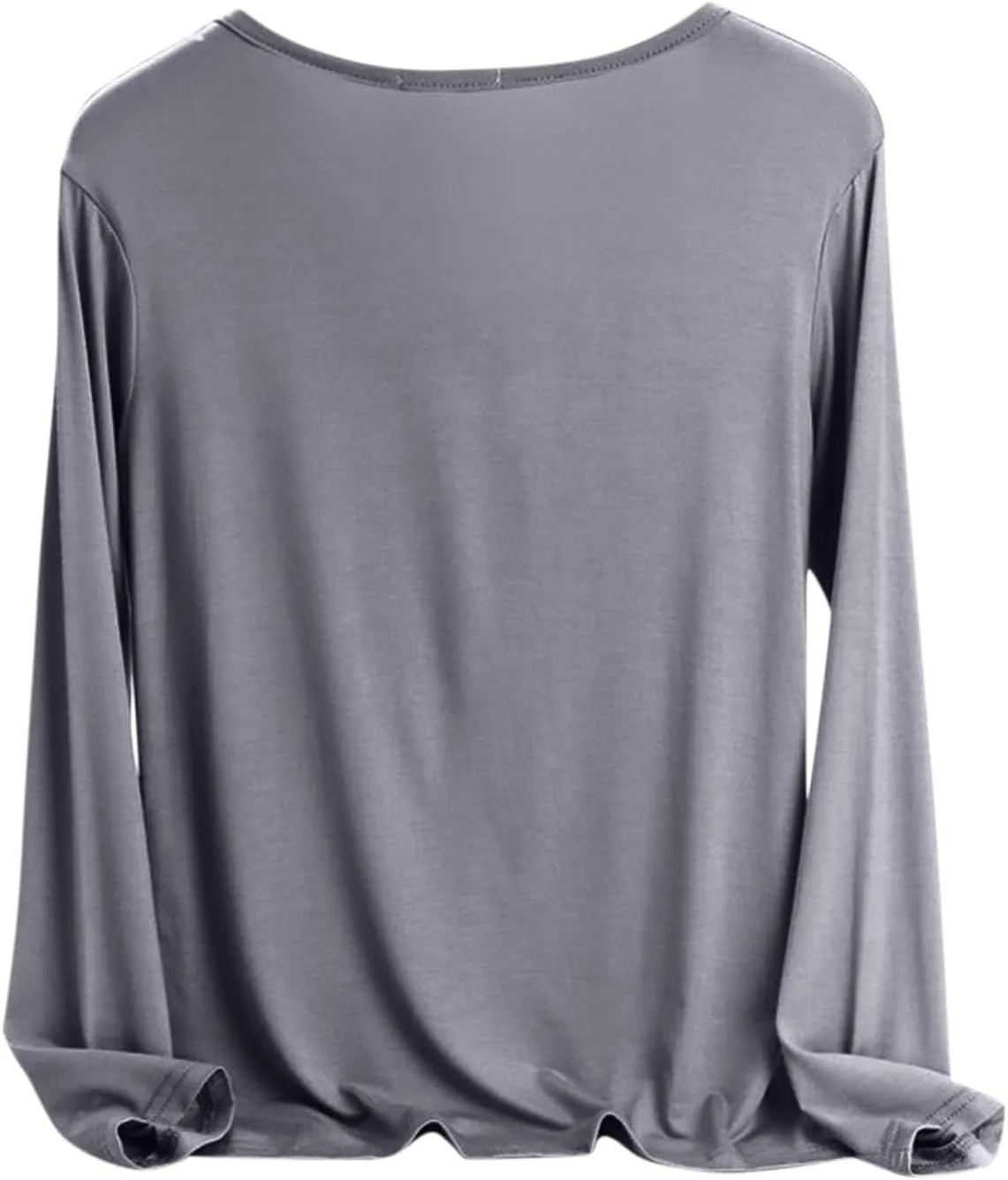 Sleep Shirts for Women Modal V Neck Solid Color Lounge Pajamas Top Soft Ladies Long Sleeve Pajama Shirt