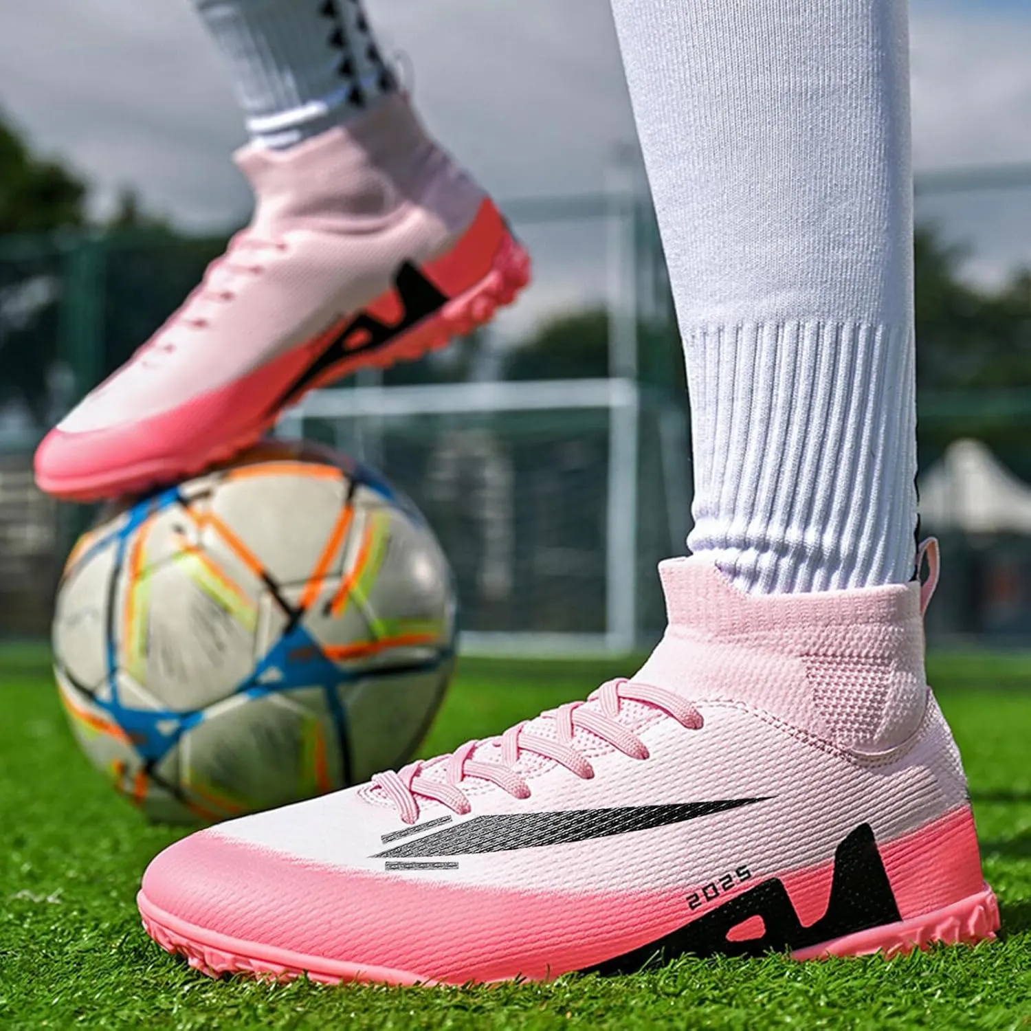 Soccer Cleats for Kids Turf Soccer Shoes Indoor Boys Girls Football Shoes Youth TF AG Artificial Ground Trainning Athletic Sneakers Outdoor