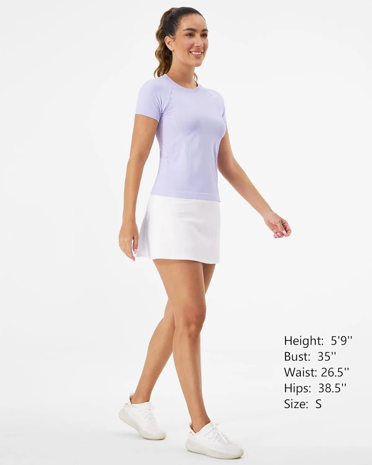Stelle Women Seamless Workout Tops Short Sleeve Athletic Shirts Breathable Moisture Wicking Tees