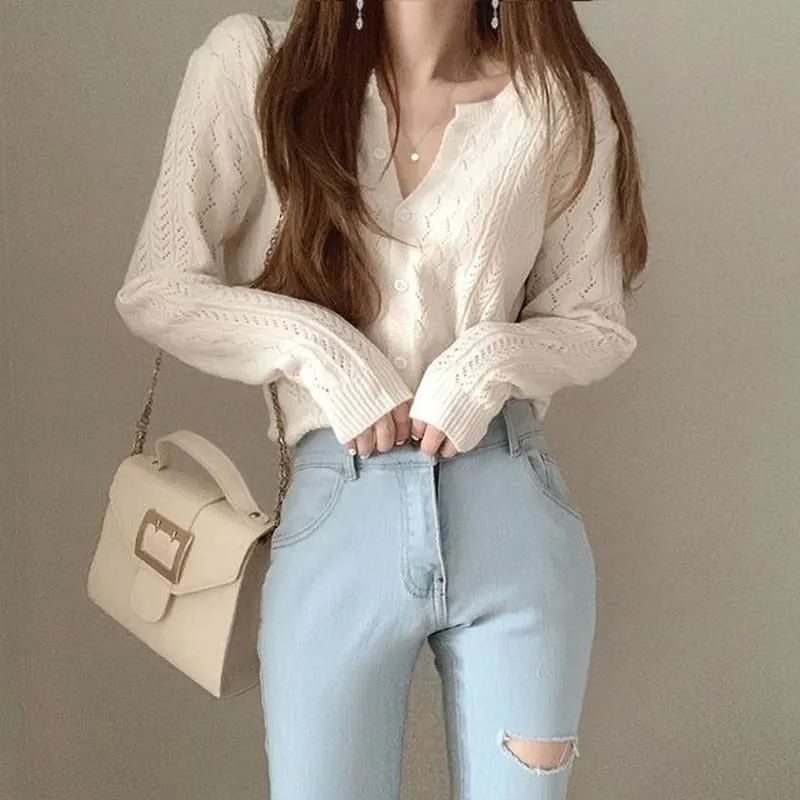 Structured Cardigan With Round Neck