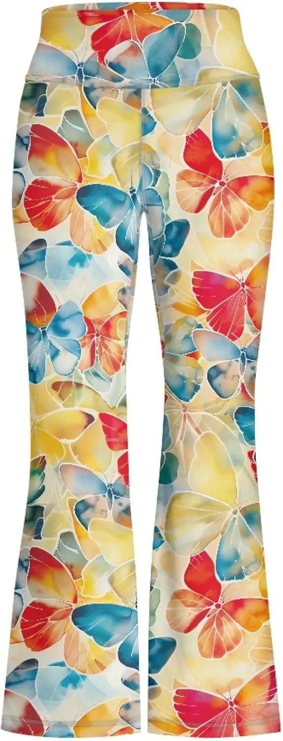 Summer Casual Soft Flare Leggings Yoga Pants for Girls Comfy Stretchy Bell Bottom Trousers Kids Relax Daily Wear