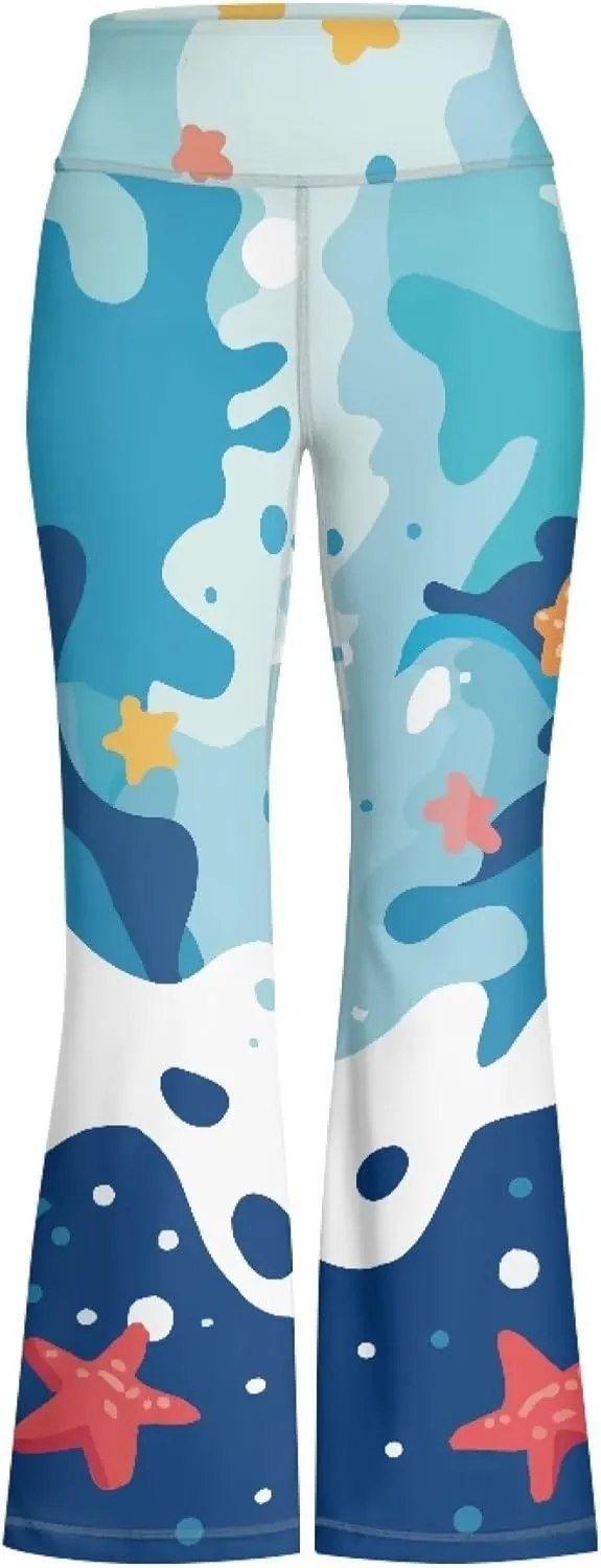 Summer Casual Soft Flare Leggings Yoga Pants for Girls Comfy Stretchy Bell Bottom Trousers Kids Relax Daily Wear