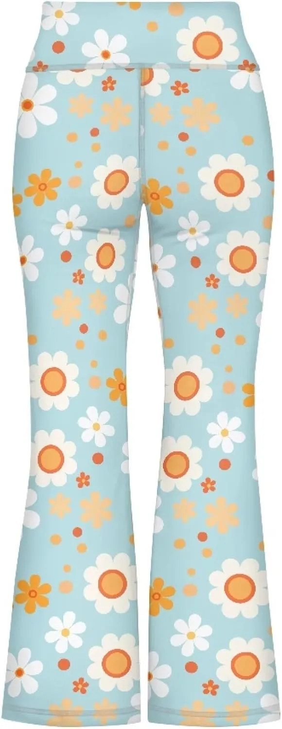 Summer Casual Soft Flare Leggings Yoga Pants for Girls Comfy Stretchy Bell Bottom Trousers Kids Relax Daily Wear