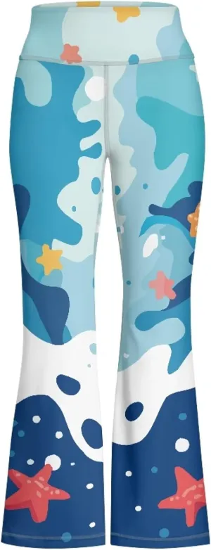 Summer Casual Soft Flare Leggings Yoga Pants for Girls Comfy Stretchy Bell Bottom Trousers Kids Relax Daily Wear