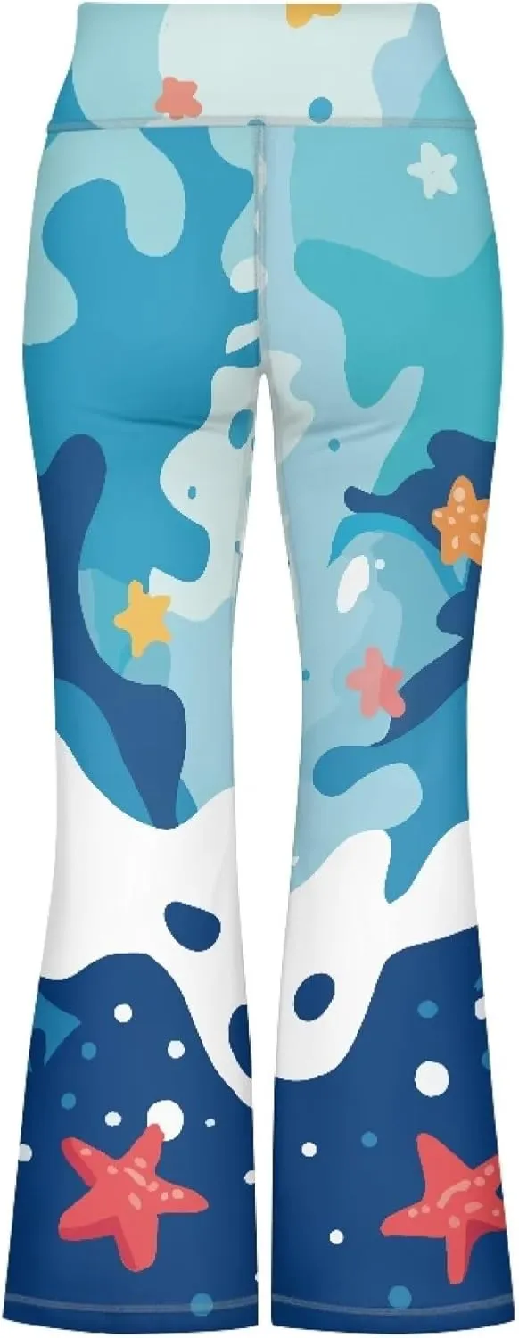 Summer Casual Soft Flare Leggings Yoga Pants for Girls Comfy Stretchy Bell Bottom Trousers Kids Relax Daily Wear