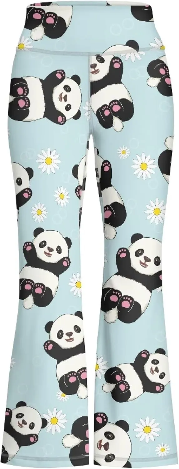 Summer Casual Soft Flare Leggings Yoga Pants for Girls Comfy Stretchy Bell Bottom Trousers Kids Relax Daily Wear