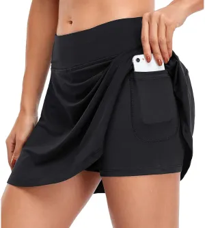 Tennis Skirt for Women Women Sports Elastic Shorts Skirts Skorts Inner Tennis with Pockets Skirt Mini Skirt