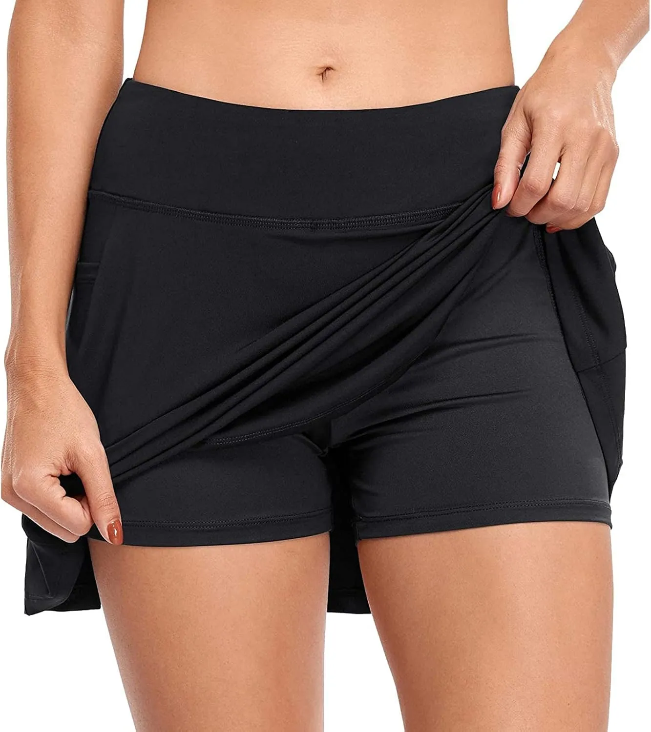 Tennis Skirt for Women Women Sports Elastic Shorts Skirts Skorts Inner Tennis with Pockets Skirt Mini Skirt