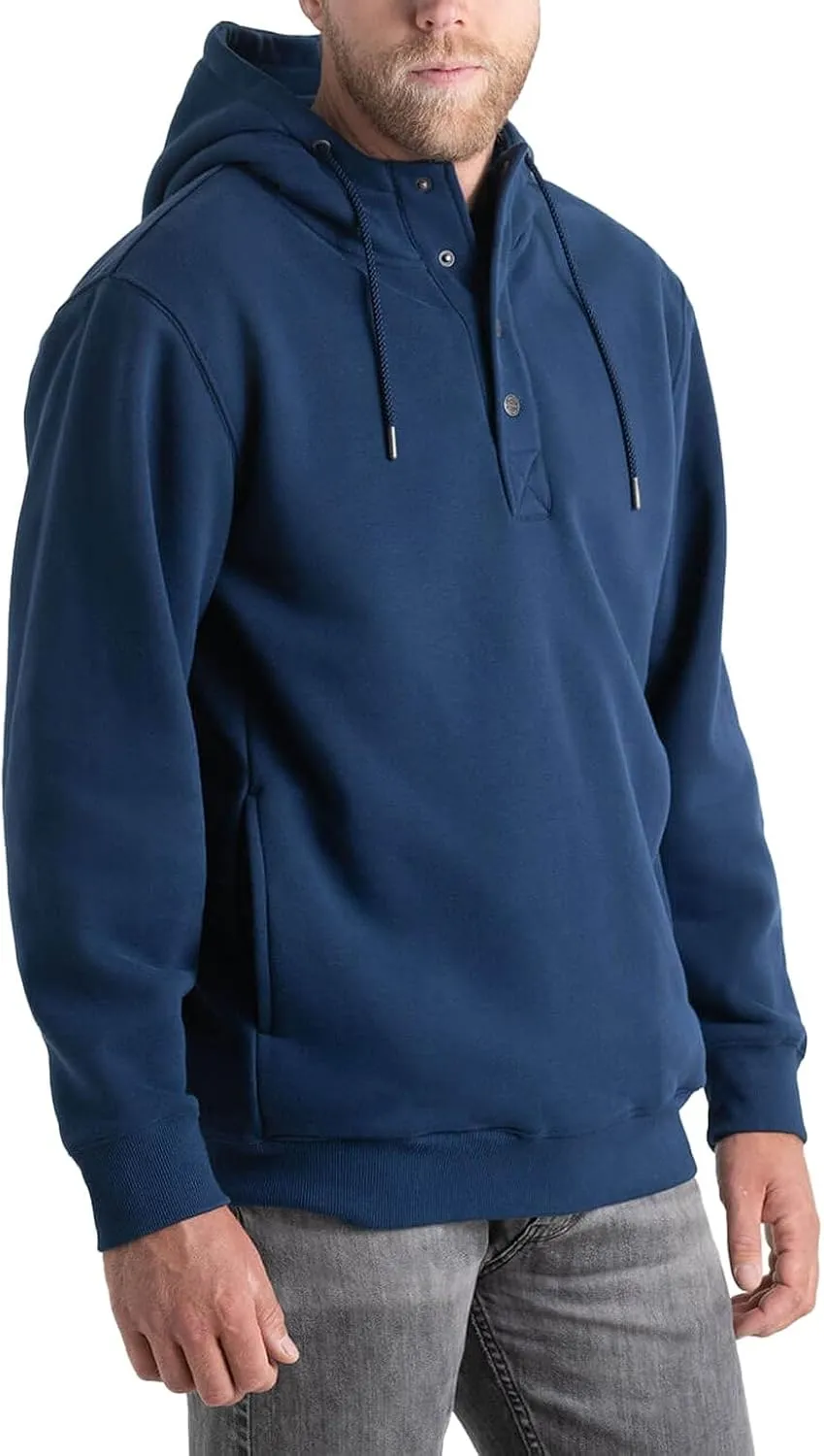 Thorogood Men's Quarter Snap Hoodie, Heavyweight Pullover Workwear Sweatshirt