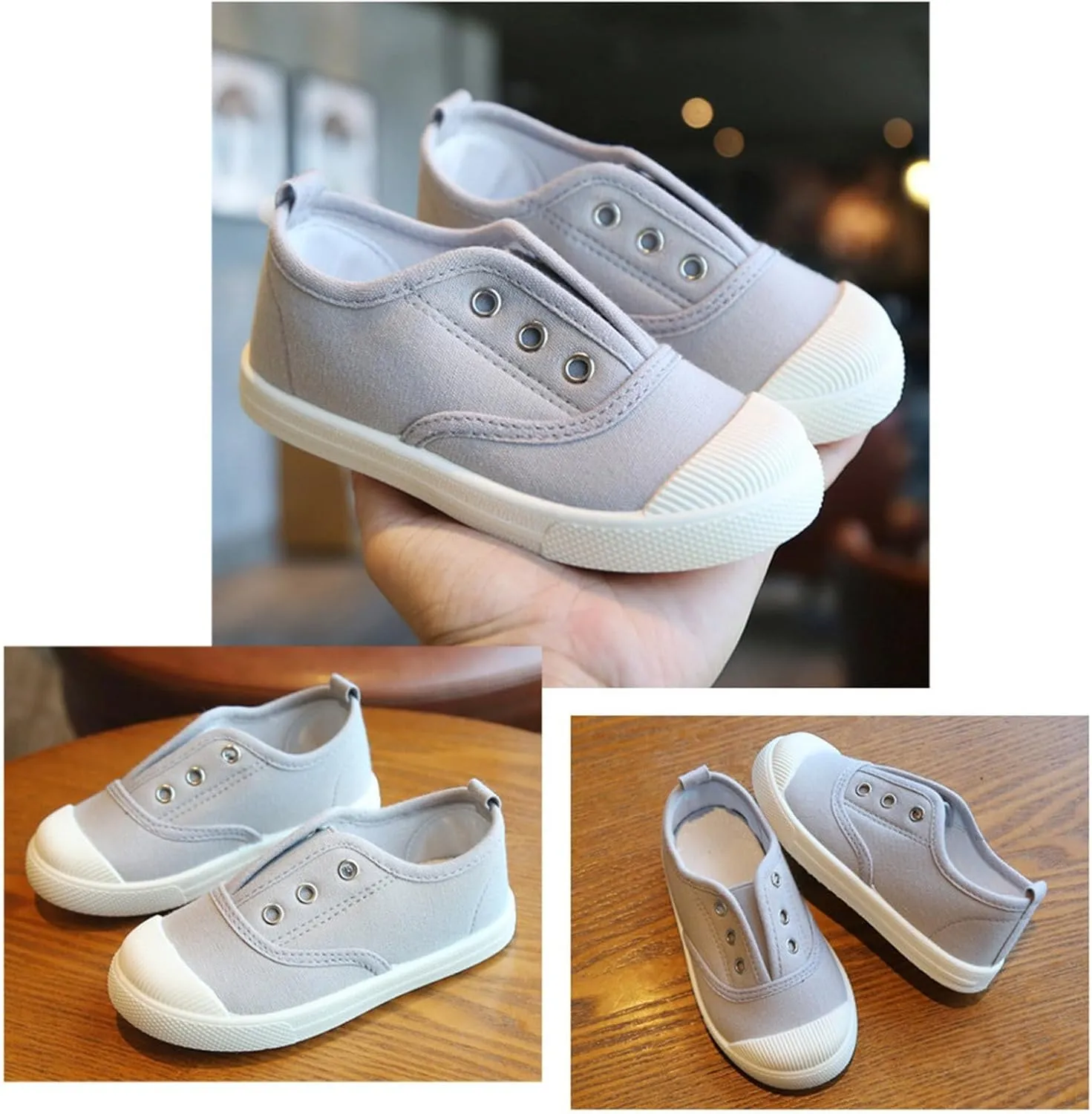 Toddlers Baby Boys Girls Low Top Canvas Shoes Slip-on Sneakers Lightweight Comfortable Causal Kids Toddler Girl Sneakers