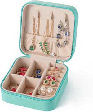 Travel Jewelry Case, Jewelry Organizer Box, Jewelry Organizer Travel Small Ring Organizer Necklace Organizer Earring Organizer Box - Blue