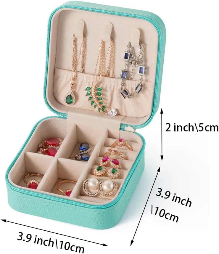 Travel Jewelry Case, Jewelry Organizer Box, Jewelry Organizer Travel Small Ring Organizer Necklace Organizer Earring Organizer Box - Blue