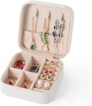 Travel Jewelry Case, Jewelry Organizer Box, Jewelry Organizer Travel Small Ring Organizer Necklace Organizer Earring Organizer Box - White
