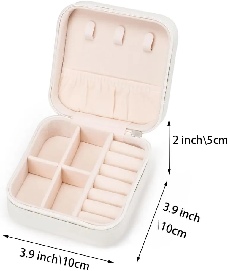 Travel Jewelry Case, Jewelry Organizer Box, Jewelry Organizer Travel Small Ring Organizer Necklace Organizer Earring Organizer Box - White