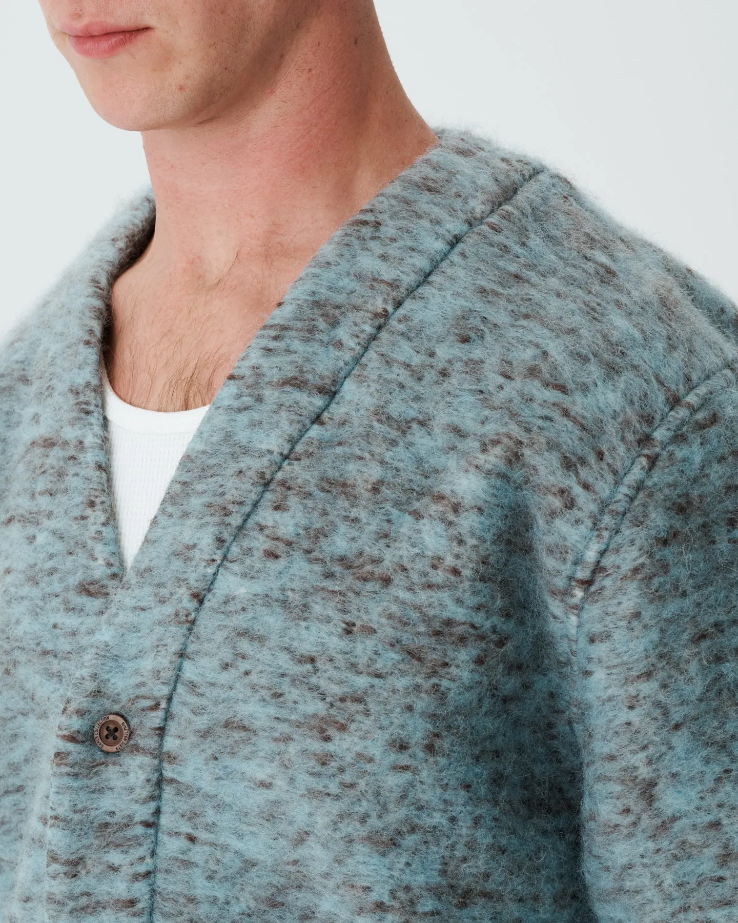 Two Tone Knit Cardigan - Teal