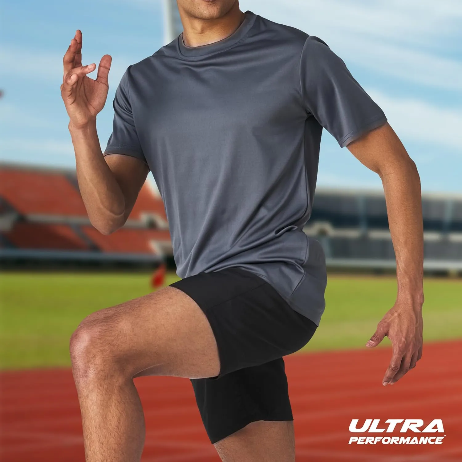 Ultra Performance Mens Dry-Fit Shirts 2 Pack Workout Gym T-Shirts, Athletic Tees for Men, Multipack Training Tops