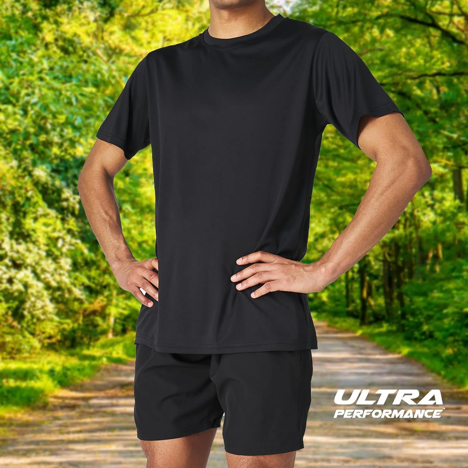 Ultra Performance Mens Dry-Fit Shirts 2 Pack Workout Gym T-Shirts, Athletic Tees for Men, Multipack Training Tops
