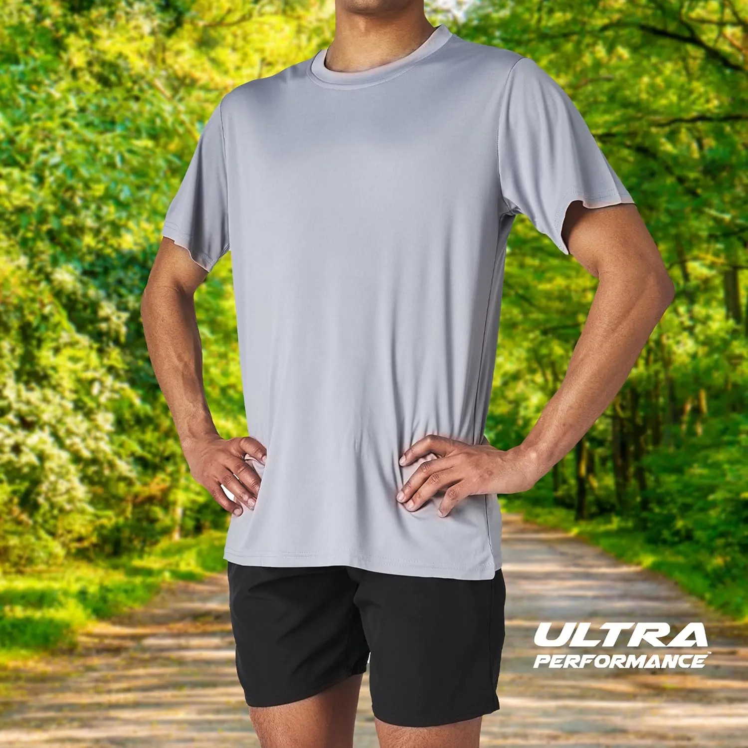 Ultra Performance Mens Dry-Fit Shirts 2 Pack Workout Gym T-Shirts, Athletic Tees for Men, Multipack Training Tops