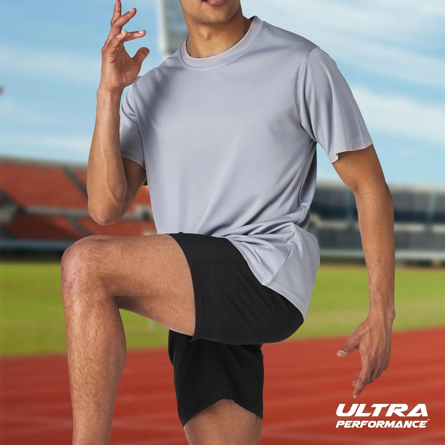 Ultra Performance Mens Dry-Fit Shirts 2 Pack Workout Gym T-Shirts, Athletic Tees for Men, Multipack Training Tops