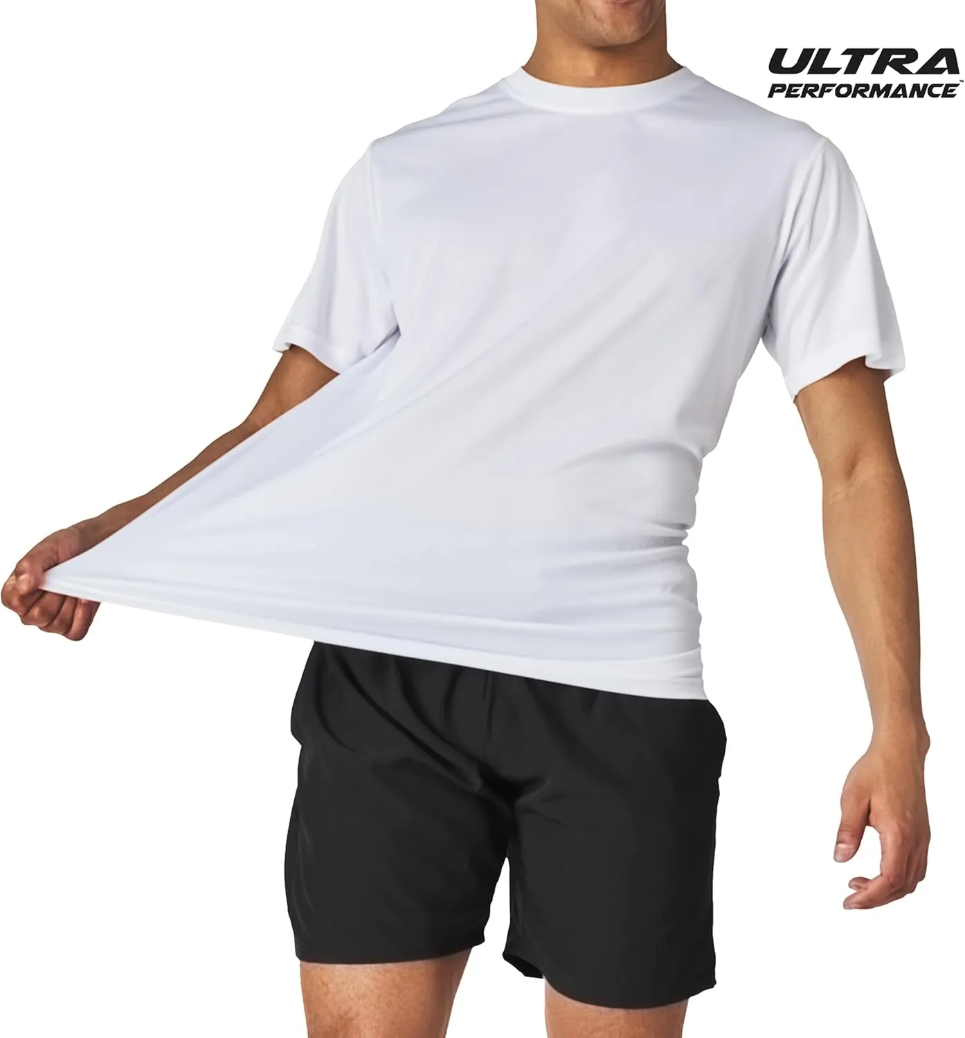 Ultra Performance Mens Dry-Fit Shirts 2 Pack Workout Gym T-Shirts, Athletic Tees for Men, Multipack Training Tops