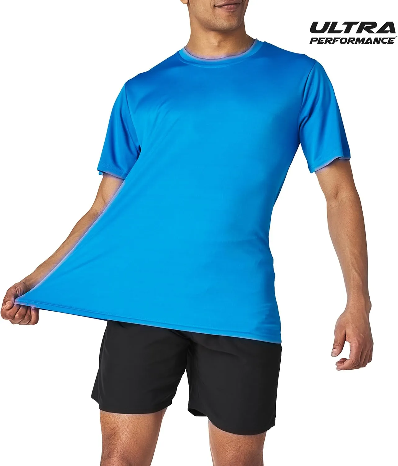 Ultra Performance Mens Dry-Fit Shirts 2 Pack Workout Gym T-Shirts, Athletic Tees for Men, Multipack Training Tops