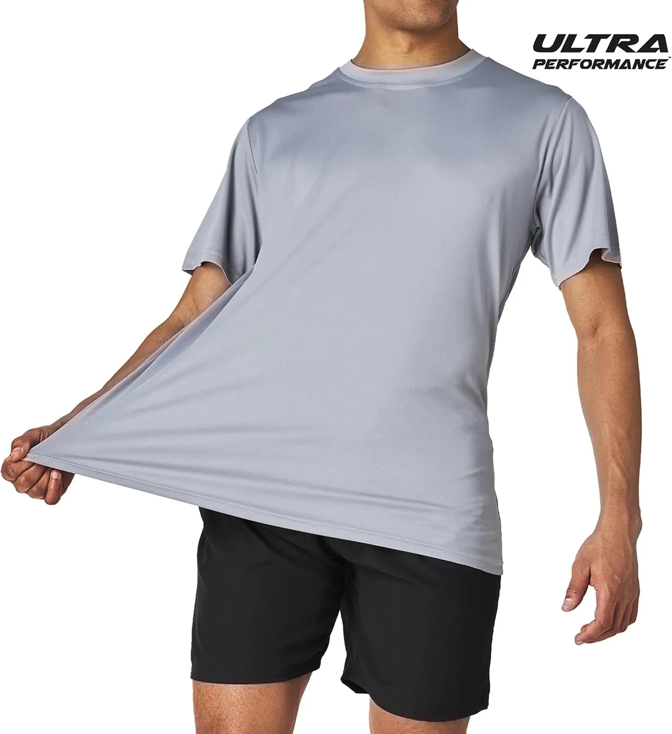 Ultra Performance Mens Dry-Fit Shirts 2 Pack Workout Gym T-Shirts, Athletic Tees for Men, Multipack Training Tops