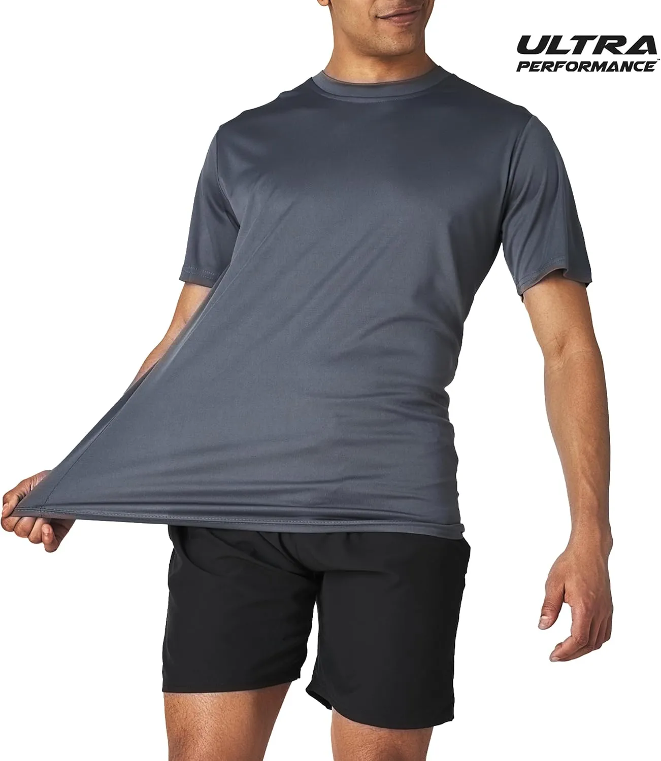 Ultra Performance Mens Dry-Fit Shirts 2 Pack Workout Gym T-Shirts, Athletic Tees for Men, Multipack Training Tops