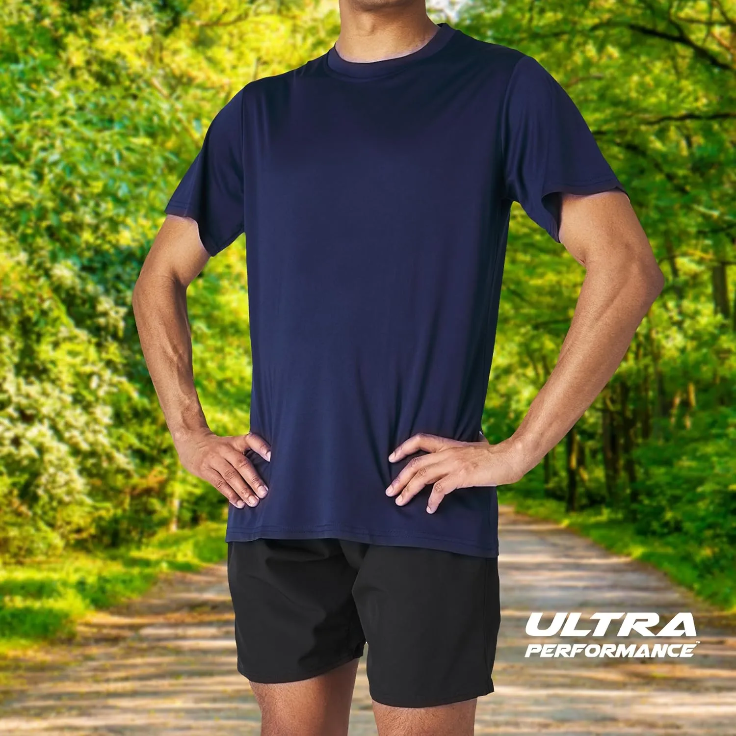 Ultra Performance Mens Dry-Fit Shirts 2 Pack Workout Gym T-Shirts, Athletic Tees for Men, Multipack Training Tops