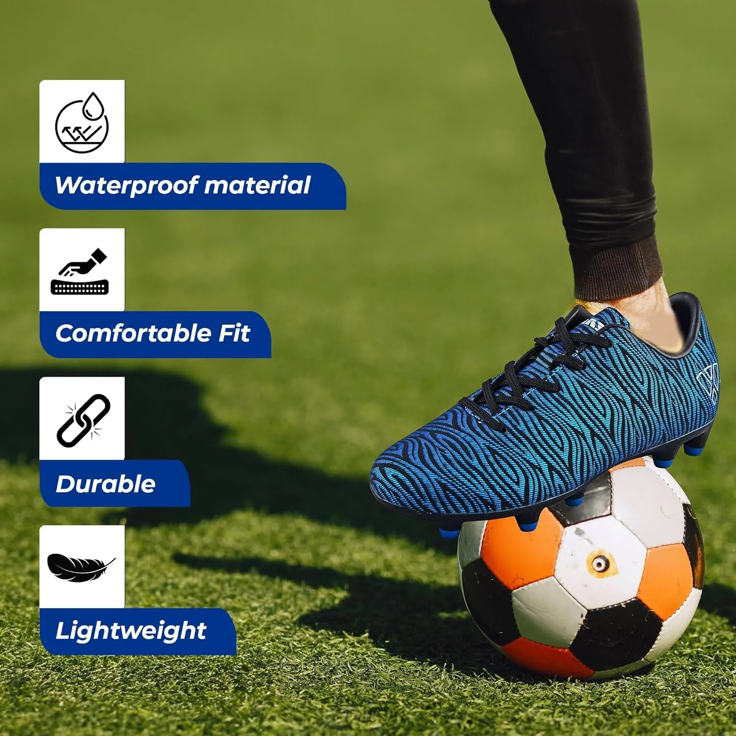 Vizari Kids Soccer Cleats for Boys Girls | Youth Firm Ground FG Athletic Outdoor Football Shoes for Toddlers, Little/Big Kid