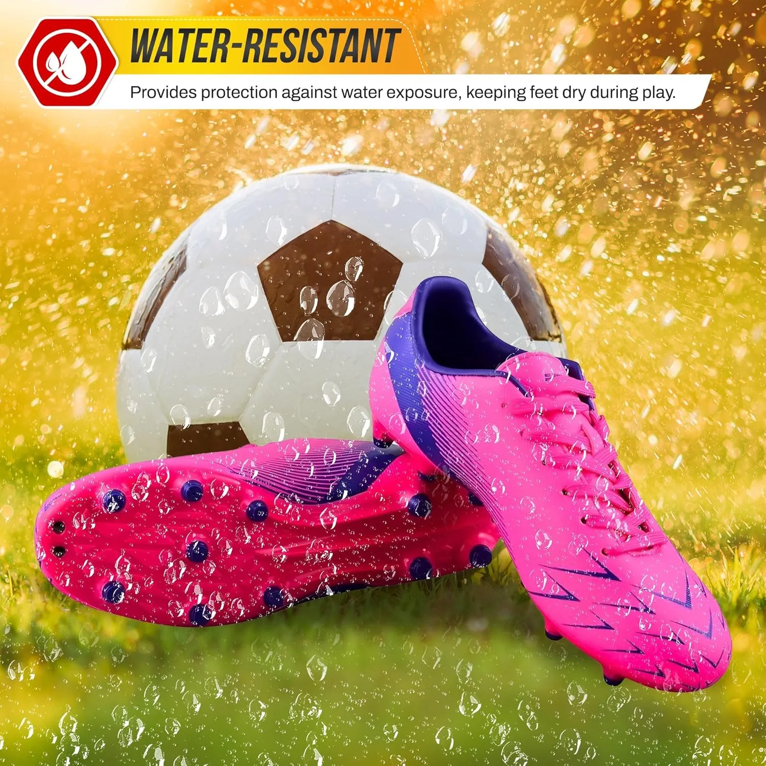Vizari Ranger Youth Firm Ground Soccer Cleats  FG Outdoor Football Shoes | Ideal for Toddlers & Little/Big Kids | Snug Fit with Long-Lasting Comfort