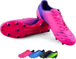 Vizari Ranger Youth Firm Ground Soccer Cleats  FG Outdoor Football Shoes | Ideal for Toddlers & Little/Big Kids | Snug Fit with Long-Lasting Comfort