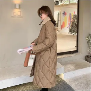 Winter Collar Single-Breasted Cotton Padded Jackets Solid Color Streetwear Coats Oversized Parkas(XL 70-75kg)
