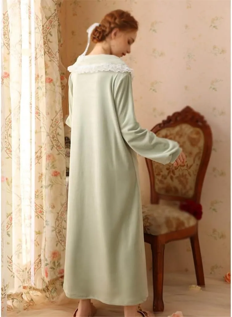 Winter Long Sleeved Thick Pajamas Pajamas Coral Velvet Nightgown