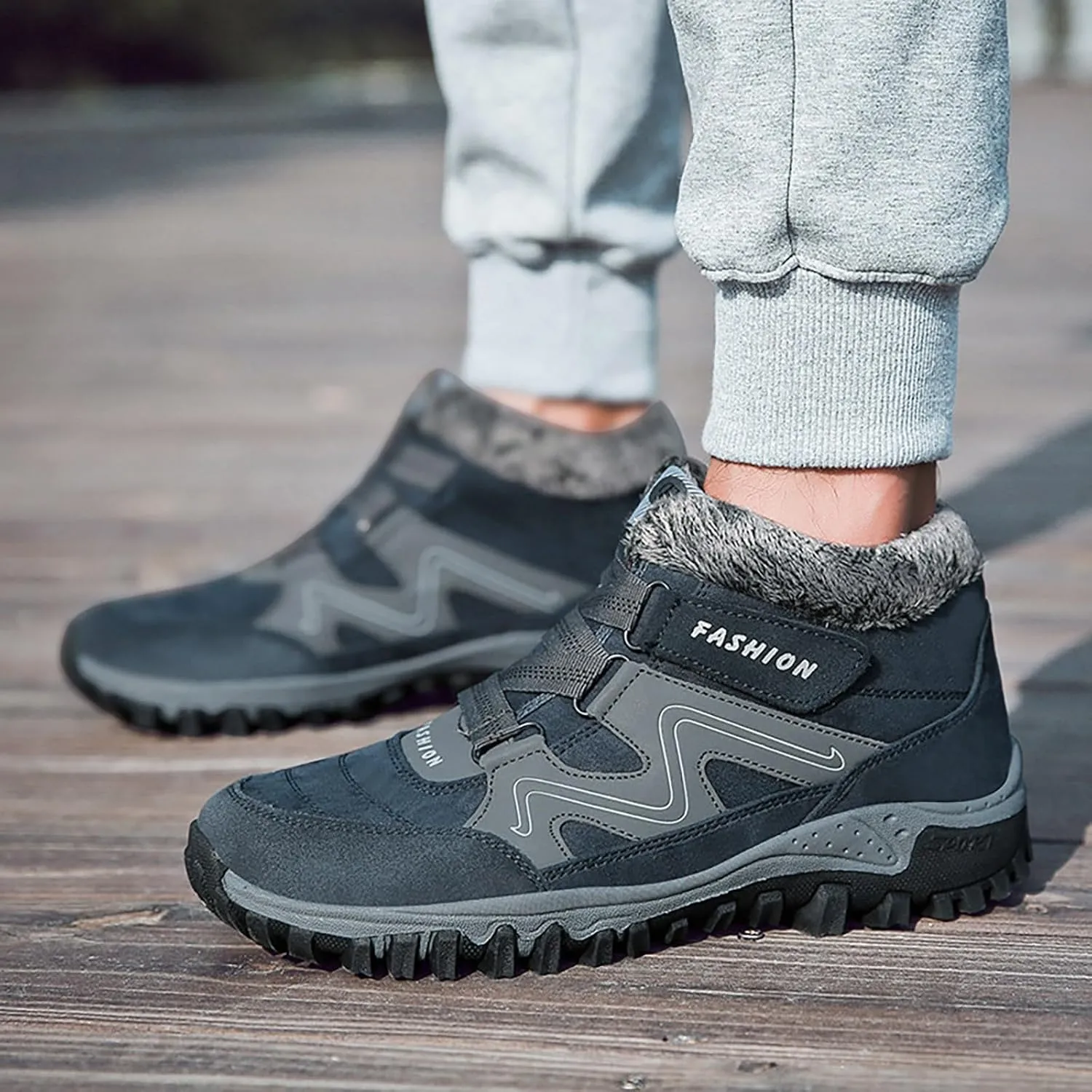 Winter Warm Thick Sole Men Snow Boots Couple Mid Top Cotton Sports Shoes Comfortable Construction Shoes
