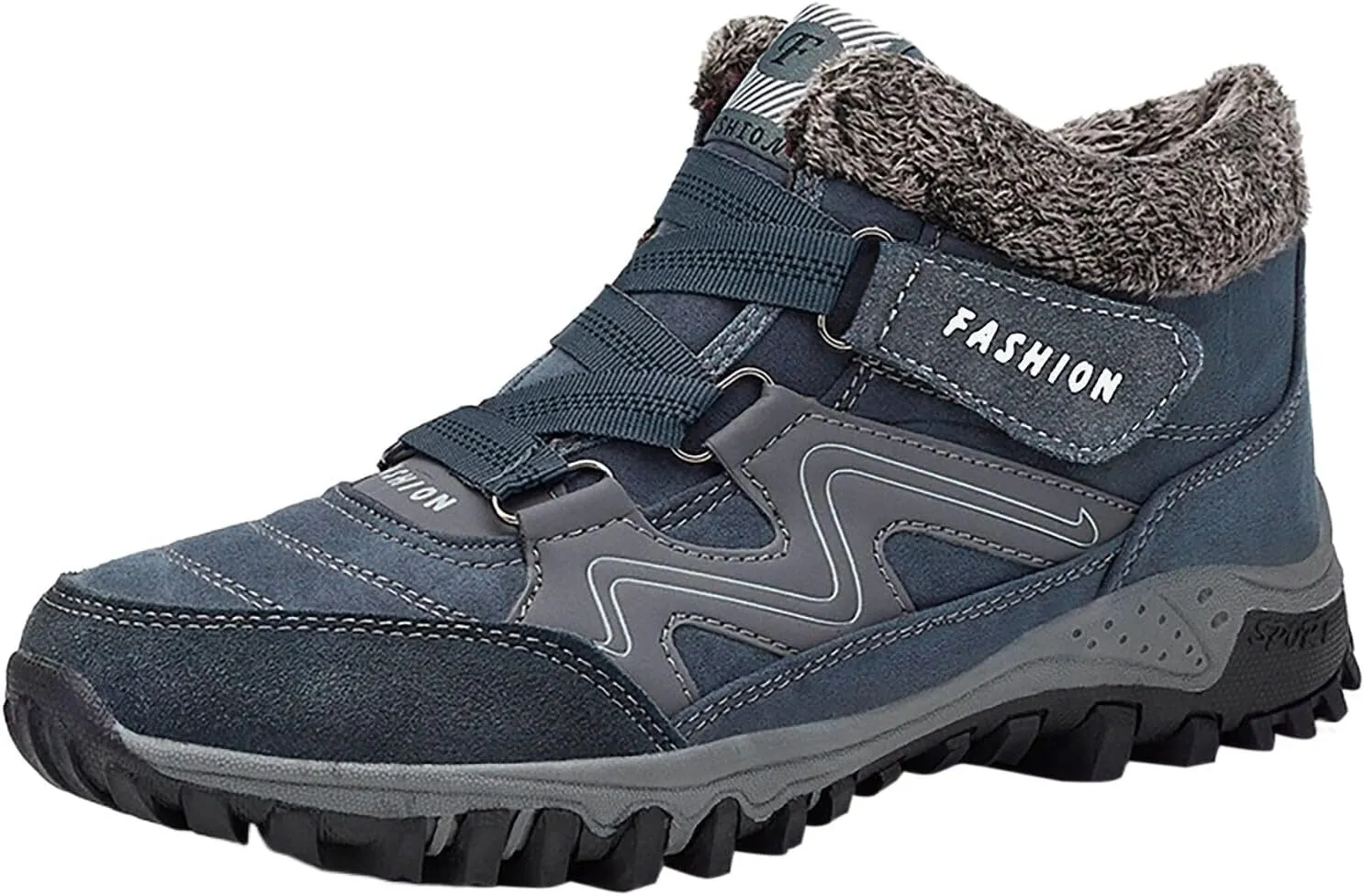 Winter Warm Thick Sole Men Snow Boots Couple Mid Top Cotton Sports Shoes Comfortable Construction Shoes