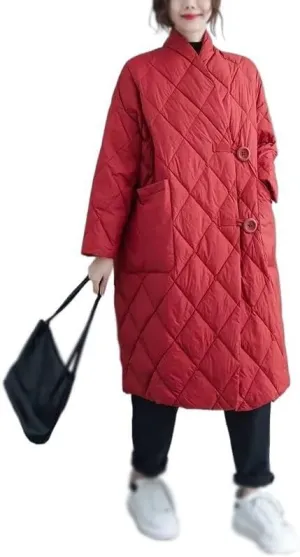 Winter Women Long Jacket Warm Down Cotton Coat Loose Parkas Padded Female Outerwear