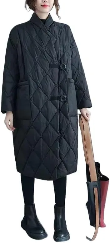 Winter Women Long Jacket Warm Down Cotton Coat Loose Parkas Padded Female Outerwear