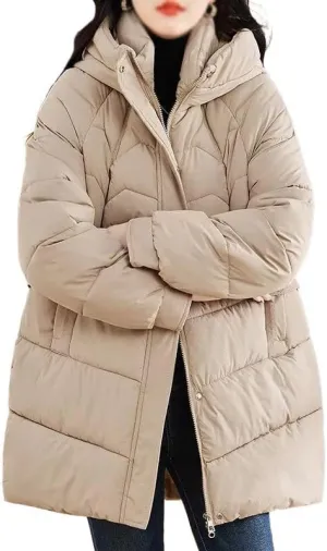 Winter Women Parka Hooded Jackets Thicken Warm Cotton-padded Puffer Coats Long Parkas Clothes Loose Outerwear